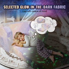 Foldable Baby Chair 2-in-1 Baby Lounger Couch Glow in Dark Kids Sofa