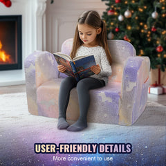 Foldable Baby Chair 2-in-1 Baby Lounger Couch Glow in Dark Kids Sofa