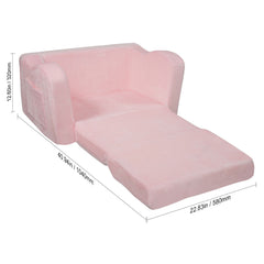 Baby Chair Foldable 2-in-1 Comfy Baby Lounger Couch Kids Sofa Pink