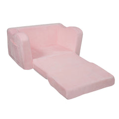 Baby Chair Foldable 2-in-1 Comfy Baby Lounger Couch Kids Sofa Pink