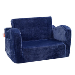 Baby Chair Foldable 2-in-1 Comfy Baby Lounger Couch Kids Sofa Blue