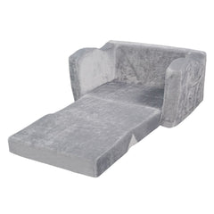 Baby Chair Foldable 2-in-1 Comfy Baby Lounger Couch Kids Sofa Grey