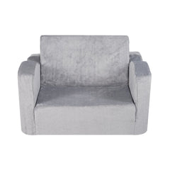 Baby Chair Foldable 2-in-1 Comfy Baby Lounger Couch Kids Sofa Grey
