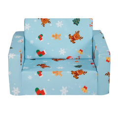 Baby Chair Foldable 2-in-1 Baby Lounger Couch Cartoon Kids Sofa Pink