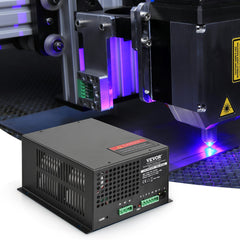 CO2 Laser Power Supply, 100W, Power Supply for 100W Laser Tube, Constant Current Protection, Open Circuit Protection, Fast Heat Dissipation, Compatible for Multi-brand Laser Engravers & Cutters