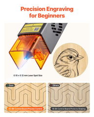 Laser Engraver, 10W, Laser Engraving and Cutting Machine with Enclosure, Laser Cutter Engraver Machine, 300 x 300 mm Working Area, 7000 mm/min, for Wood, Leather, Glass, Certain Metal, Class 1