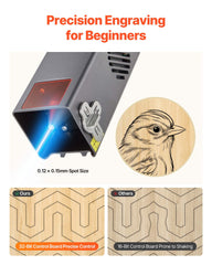 Laser Engraver, 20W, Laser Engraving and Cutting Machine with Enclosure, Laser Cutter Engraver Machine, 7000 mm/min, 300 x 300 mm Working Area, for Wood, Leather, Glass, Certain Metal, Class 1