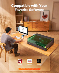 Laser Engraver, 20W, Laser Engraving and Cutting Machine with Enclosure Camera, Laser Cutter, 36000 mm/min, 500 x 320 mm Working Area, for Wood, Leather, Glass, Paper, Certain Metal, Class 1