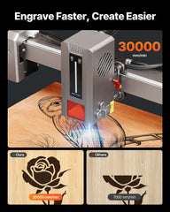Laser Engraver, 20W, Laser Engraving and Cutting Machine with Enclosure Camera, Laser Cutter, 400 x 400 mm Working Area, 30000 mm/min, for Wood, Leather, Glass, Paper, Certain Metal, Class 1