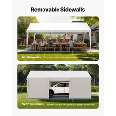 Carport Car Canopy 10x20FT Heavy Duty Car Shelter with Sidewalls White