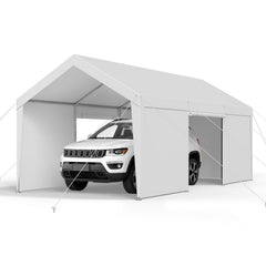 Carport Car Canopy 12x20FT Heavy Duty Car Shelter with Sidewalls Grey