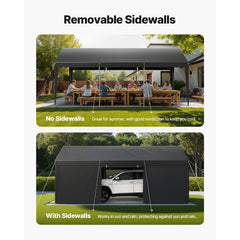 Carport Car Canopy 12x20FT Heavy Duty Car Shelter with Sidewalls White
