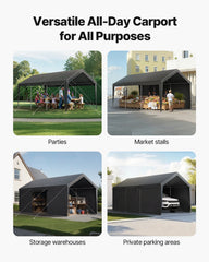 Carport Car Canopy 10x20FT Heavy Duty Car Shelter with Sidewalls White