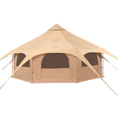 Canvas Tent 4 Seasons 5 m/16.4 ft Bell Tent for Camping with Stove Jack