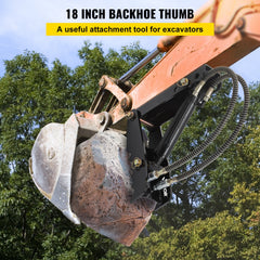 Hydraulic Backhoe Thumb, 45.7cm 1.27cm Thickness Heavy Duty Excavator Thumb, Black Steel Weld On Thumb Attachments with Hydraulic Cylinder, Mechanical Hydraulic Thumb for Backhoe/Excavator