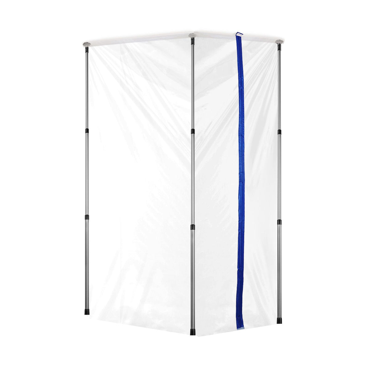 Dust Barrier Poles, 10 Ft Barrier Poles, Dust Barrier System with 4 Telescoping Poles, Magnetic Zipper, Carry Bag and 32.8x13.12 Ft Plastic Film, for Interior Decoration, Painting