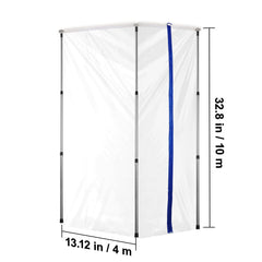 Dust Barrier Poles, 12 Ft Barrier Poles, Dust Barrier System with 4 Telescoping Poles, Magnetic Zipper, Carry Bag and 32.8x13.12 Ft Plastic Film, for Interior Decoration, Painting