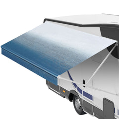 RV Awning Fabric Replacement, 6.15m Fabric Length for 6.4m Awning, Heavy Duty 3-Ply 16oz PVC Camper Awning Fabric, Waterproof & UV Protection Outdoor Canopy for RV, Trailer, Motorhome, Blue Fade