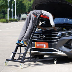 Automotive Topside Creeper, with Adjustable Height 48" to 76", 181.44KGS Capacity High Creeper, 4 Swivel Caster Wheels, Heavy Duty Foldable Creeper for Auto Repair and Maintenance