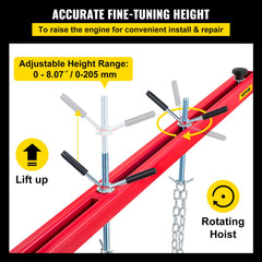 Engine Support Bar Engine Load Leveler 1100 Lbs Transmission w/ Dual Hook