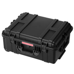 2.5 Cu.ft Weatherproof Hard Case, Waterproof Hard Case with Rolling Wheels and Retractable Pull Handle, IP67 Waterproof Protective Case with 4 Clips, 4 Padlock Holes, and Foam Inserted, Black