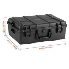Weatherproof Hard Case, Heavy Duty Protective Dry Box Case with Pre-cut Foam, and Retractable Pull Handles for Travel, Hunting, Military, Tactical, IP67 Waterproof Case for Cameras (56.1x37x26)