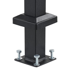 Handrails for Outdoor Steps, 1-2 Step Stair Hand Rail Kit, Transitional Carbon Steel Railings with Installation Kit, Stair Rails for Seniors, Concrete Steps & Porch & Deck, Black Square Tube