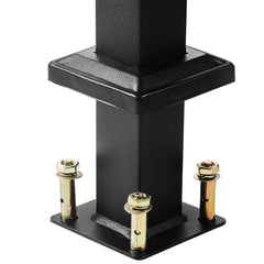 Outdoor Handrails for Steps, 4-5 Step Stair Rail Kit, Black Square Tube with Horizontal Bar, Carbon Steel Support Rails for Seniors, Concrete & Deck Stairs, Easy Installation