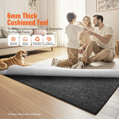 Non Slip Rug Pad Gripper 9' x 12' Carpet Mat 0.24" Thick for All Floor