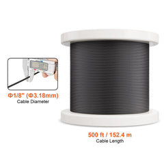 T316 Stainless Steel Cable 3.18mm 7x7 Steel Wire Rope 152.4m Cable Railing