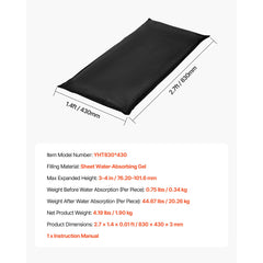 Flood Barrier, 6 Pack, 830 x 430 mm Flood Bags Activated by Water, Reusable Water Absorbent Barrier, Sandless Sandbags Blockage, Flooding Prevention Bags for Home, Doorways, Basement, Garage