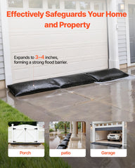 Flood Barrier, 6 Pack, 830 x 430 mm Flood Bags Activated by Water, Reusable Water Absorbent Barrier, Sandless Sandbags Blockage, Flooding Prevention Bags for Home, Doorways, Basement, Garage