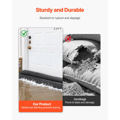 Flood Barrier, 8 Pack, 480 x 435 mm Flood Bags Activated by Water, Reusable Water Absorbent Barrier, Sandless Sandbags Blockage, Flooding Prevention Bags for Home, Doorway, Basement, Garage