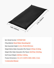 Flood Barrier, 10 Pack, 430 x 830 mm Flood Bags with Bucket, Reusable Water Absorbent Barrier Activated by Water, Sandless Sandbags Blockage, Flooding Prevention Bags for Door, Basement, Garage