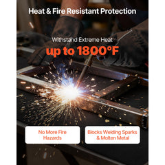 Carbon Felt Welding Blankets, 2-Pack 508mm x 914mm Flame Retardant Welding Blanket, Up to 1800°F Heat Resistant Safety Protection Blanket, 3.5mm Thickened Carbon Fiber Fireproof Insulation Mat