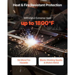 Carbon Felt Welding Blanket, 1016mm x 1016mm Flame Retardant Welding Blanket, Up to 1800°F Heat Resistant Safety Protection Blanket, 3.5mm Thickened Carbon Fiber Fireproof Insulation Mat Pad