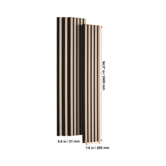 Wood Slat Acoustic Panels, 7.9 x 94.5 inch, MDF Accent Wooden Wall Panels for Modern Interior Wall Decor, Faux Wood Wall Board Panels for Noise Reduction, Silver Wood