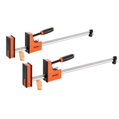 Bar Clamps for Woodworking, 2-Pack 76.2 cm Parallel Clamp Set, F-Clamp with 680 kg Load Limit, Even Pressure, High-strength Plastic and Carbon Steel, for Woodworking Metal Working, Orange