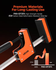 Bar Clamps for Woodworking, 2-Pack 76.2 cm Parallel Clamp Set, F-Clamp with 680 kg Load Limit, Even Pressure, High-strength Plastic and Carbon Steel, for Woodworking Metal Working, Orange