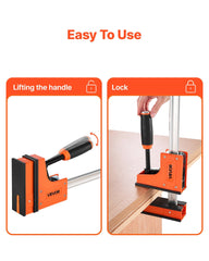 Bar Clamps for Woodworking, 2-Pack 76.2 cm Parallel Clamp Set, F-Clamp with 680 kg Load Limit, Even Pressure, High-strength Plastic and Carbon Steel, for Woodworking Metal Working, Orange