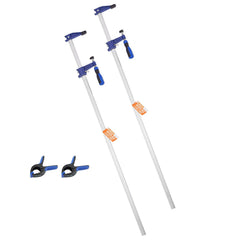Bar Clamps for Woodworking, 2-Pack 91.4 cm Opening, Lockable F-Clamp with 272 kg Load Limit,63.5 mm Depth, Cast Iron and Carbon Steel, Easy to Use, Wood Clamps for Woodworking Metal Working