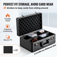 Graded Card Storage Box, 4 Slots, Graded Sports Cards Holder Carrying Case with Coded Lock Foam Dividers, for 120 PSA Graded Cards 84 BGS Cards 96 SGC Cards 428 Top Loaders or 999+ Loose Cards