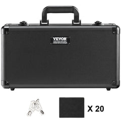Graded Card Storage Box, 4 Slots, Graded Sports Cards Holder Carrying Case with Key Lock Foam Dividers, for 96 PSA Graded Cards 68 BGS Cards 76 SGC Cards 348 Top Loaders or 999+ Loose Cards