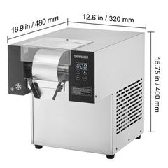 Commercial Snowflake Ice Machine, 276LBS/24H Snowflake Ice Maker, Stainless Steel Ice Shaver Machine, Electric Snow Cone Maker, Air Cooling System for Rapid Heat Dissipation, for Bakery, Cafe