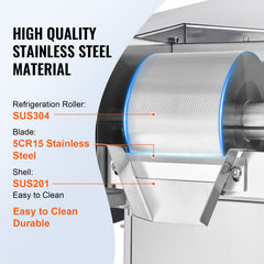 Commercial Snowflake Ice Machine, 375LBS/24H Snowflake Ice Maker, Stainless Steel Ice Shaver Machine, Electric Snow Cone Maker, Air Cooling System for Rapid Heat Dissipation, for Bakery, Cafe