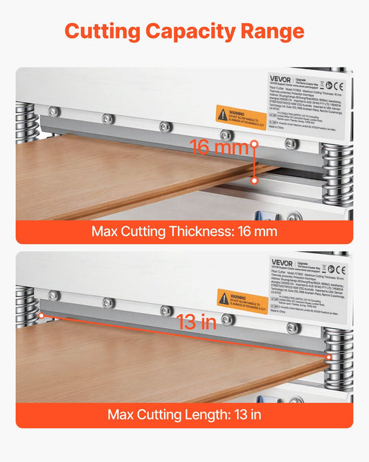 330mm Vinyl Floor Cutter, 16mm Thick Laminate Flooring Cutter with 15°/30°/45° Adjustable Angle Settings, Flexible Wheels, Telescoping Handle, Cuts Engineered Wood, LVT, VCT, SPC, LVP, WPC
