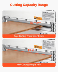 330mm Vinyl Floor Cutter, 16mm Thick Laminate Flooring Cutter with 15°/30°/45° Adjustable Angle Settings, Flexible Wheels, Telescoping Handle, Cuts Engineered Wood, LVT, VCT, SPC, LVP, WPC