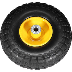 Solid PU Run-Flat Tire Wheel, 254 mm, 2-Pack, 181.4 kg Dynamic Load, 204.1 kg Static Load, Flat Free Tubeless Tires and Wheels for Hand Truck, Utility Cart, Dolly, Garden Trailer, Various Carts