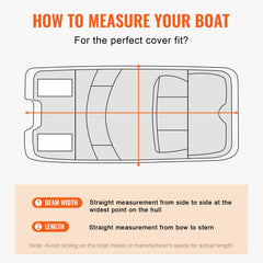 Pontoon Boat Cover 800D Waterproof Trailerable 19-20 ft with Storage Bag
