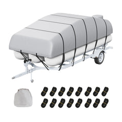 Pontoon Boat Cover 800D Waterproof Trailerable 19-20 ft with Storage Bag
